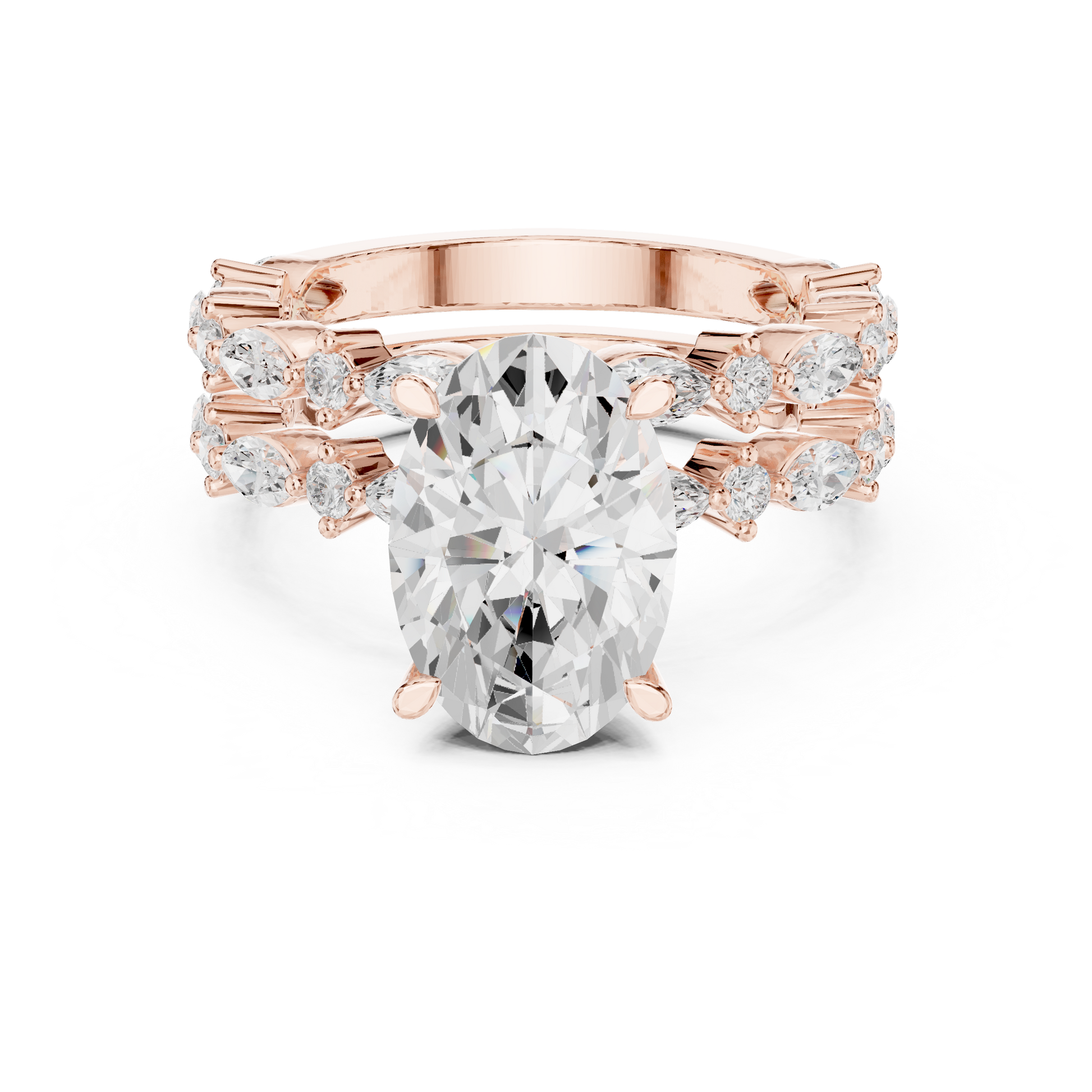 Mixed Shape Lab Grown Diamond Side Stone Ring
