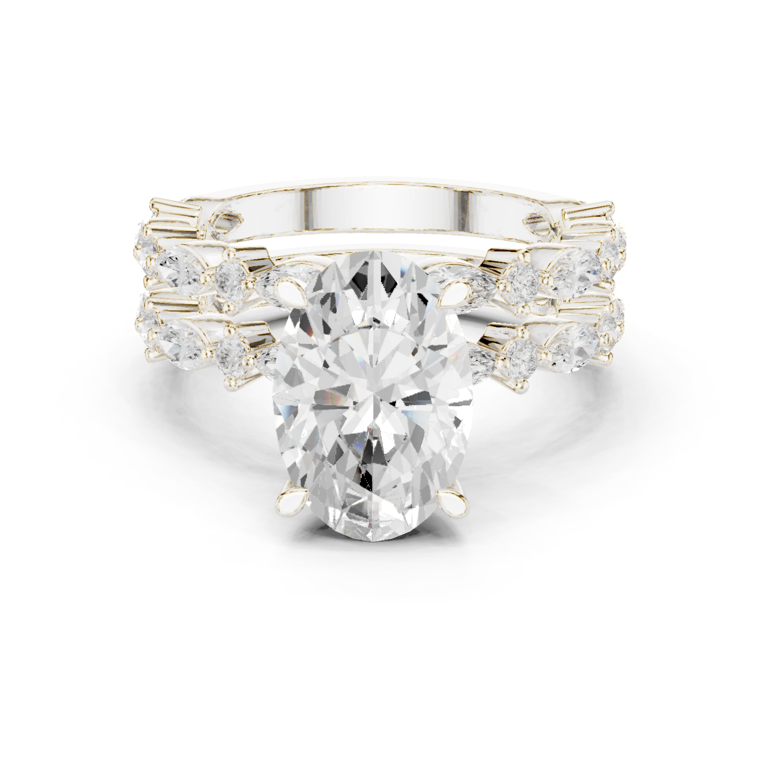 Mixed Shape Lab Grown Diamond Side Stone Ring