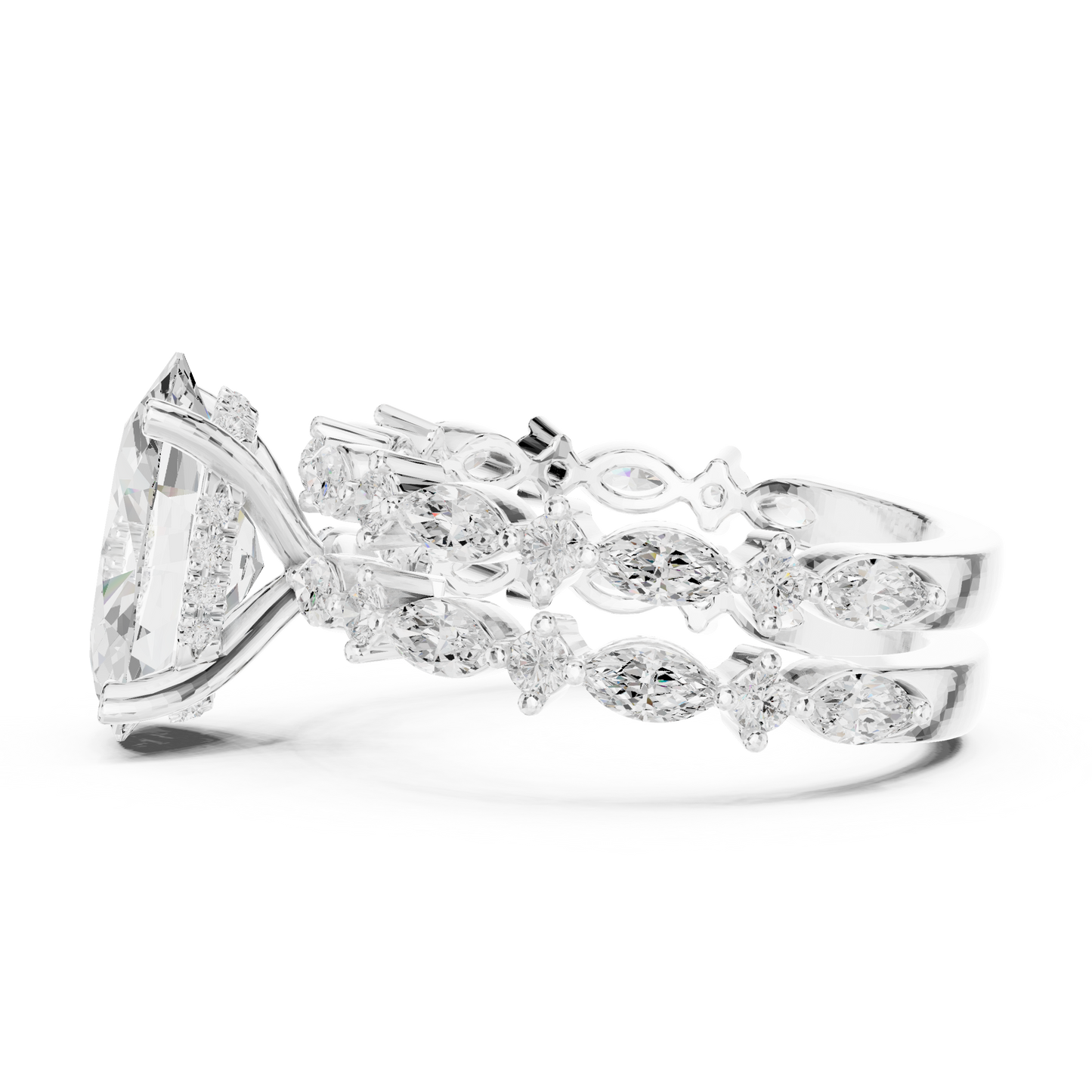 Mixed Shape Lab Grown Diamond Side Stone Ring