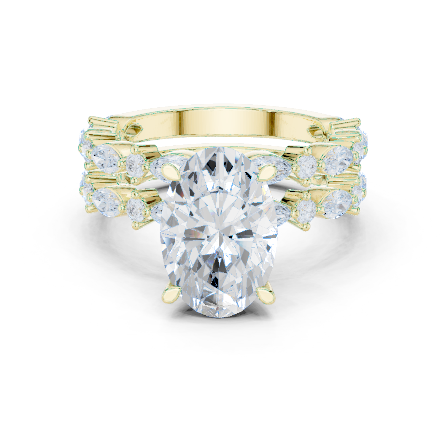 Mixed Shape Lab Grown Diamond Side Stone Ring