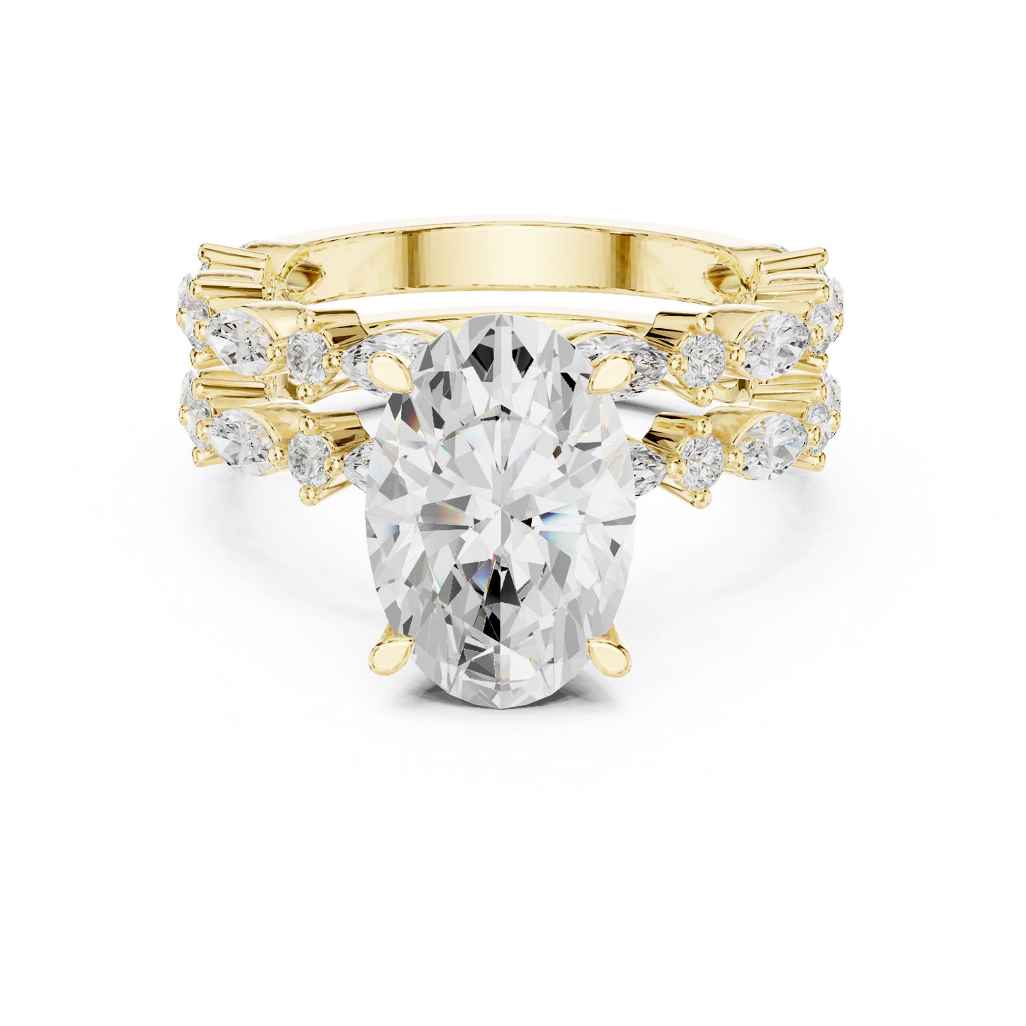 Mixed Shape Lab Grown Diamond Side Stone Ring