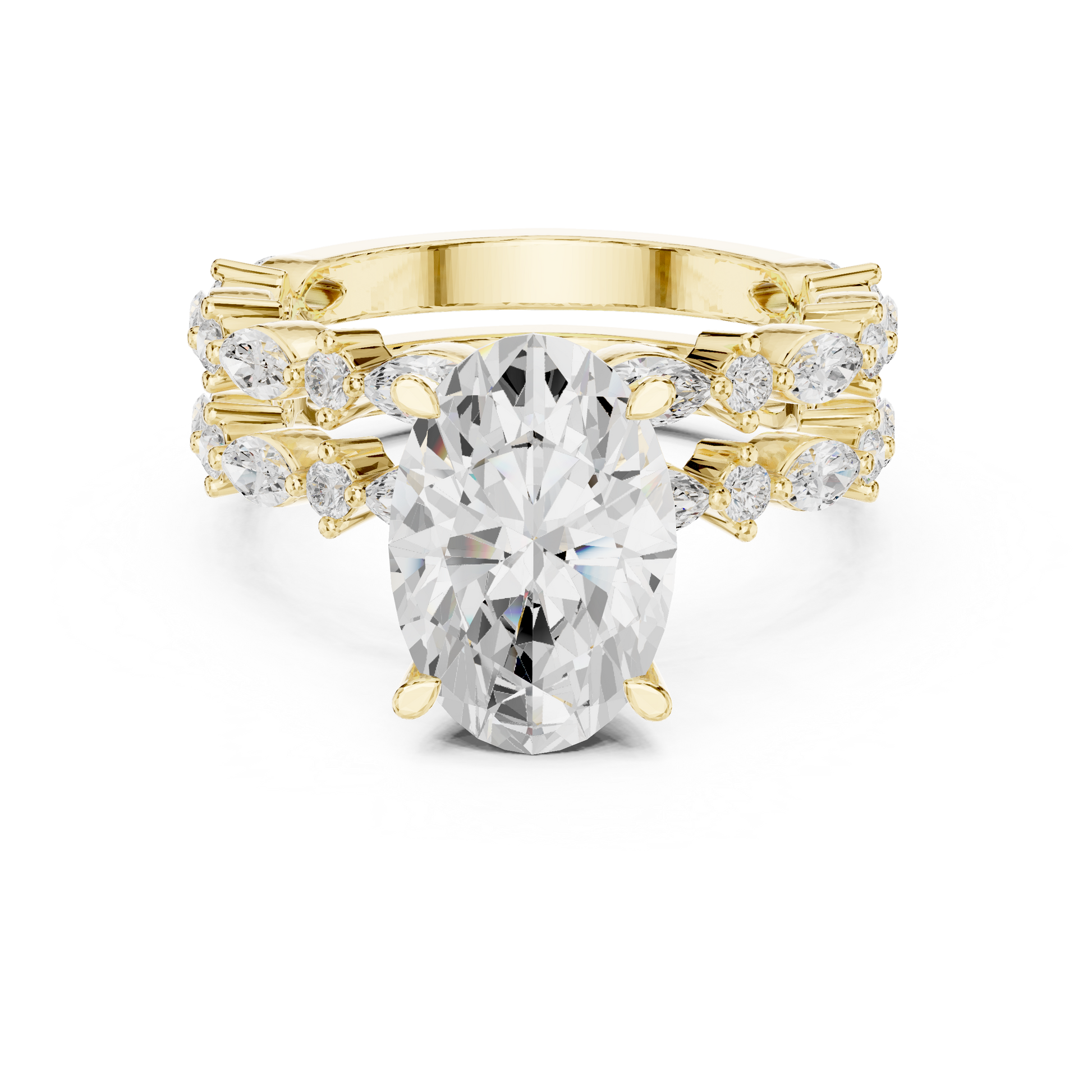 Mixed Shape Lab Grown Diamond Side Stone Ring