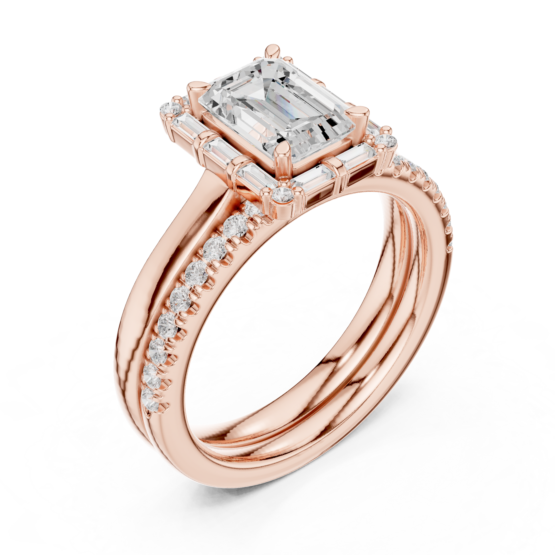 Mixed Shape Lab Grown Diamond Halo Ring