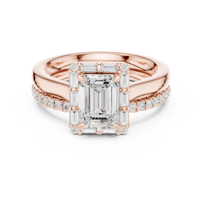 Mixed Shape Lab Grown Diamond Halo Ring
