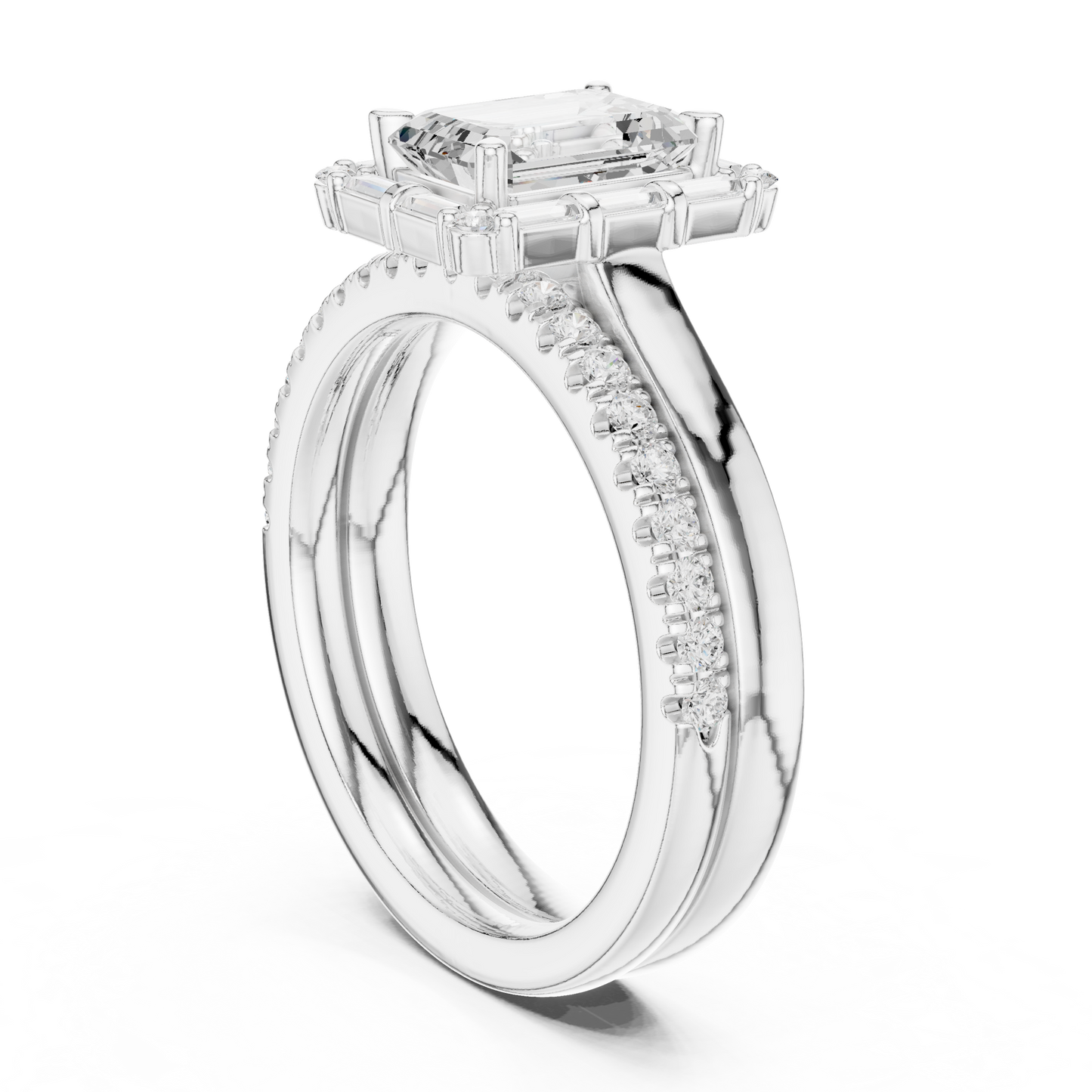 Mixed Shape Lab Grown Diamond Halo Ring