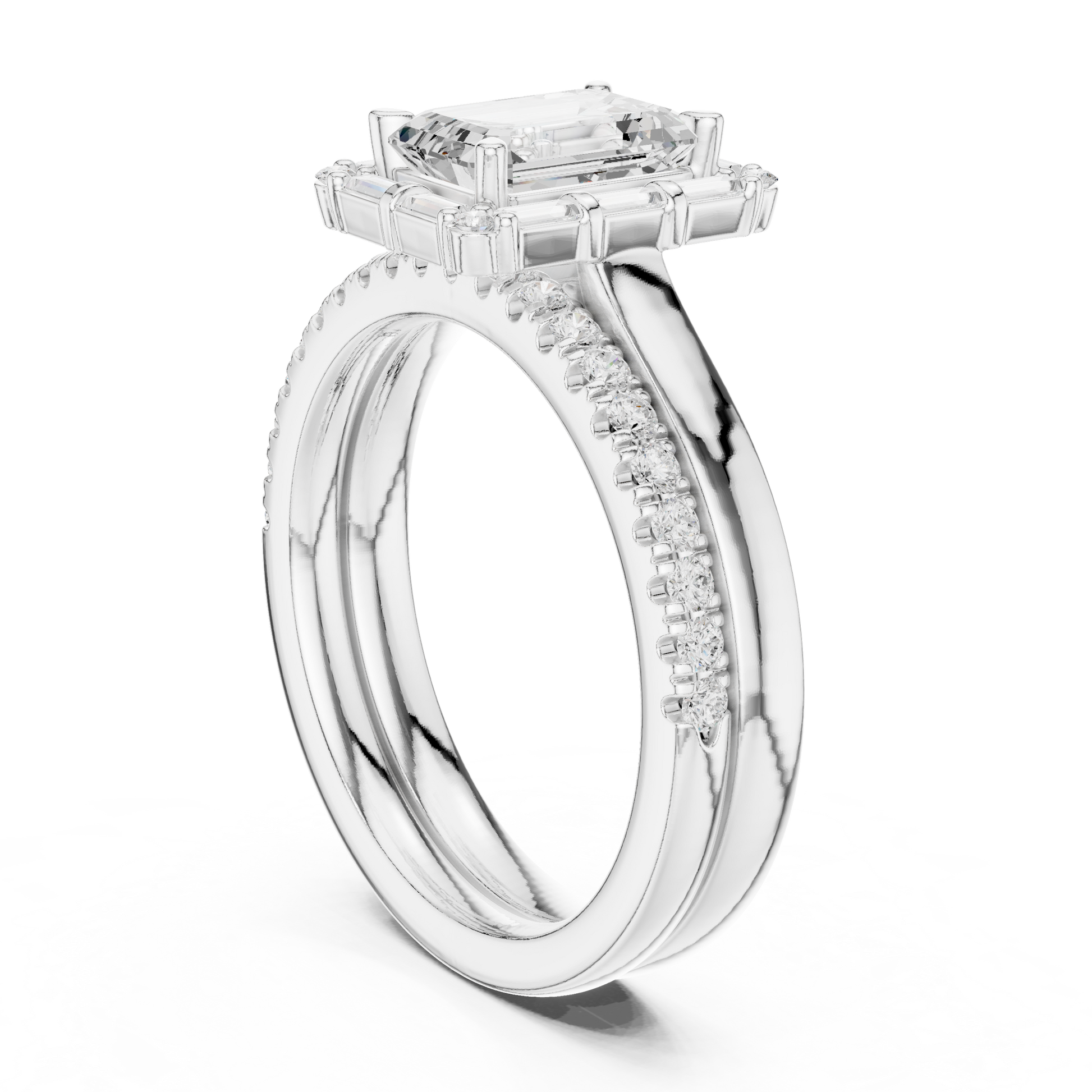 Mixed Shape Lab Grown Diamond Halo Ring