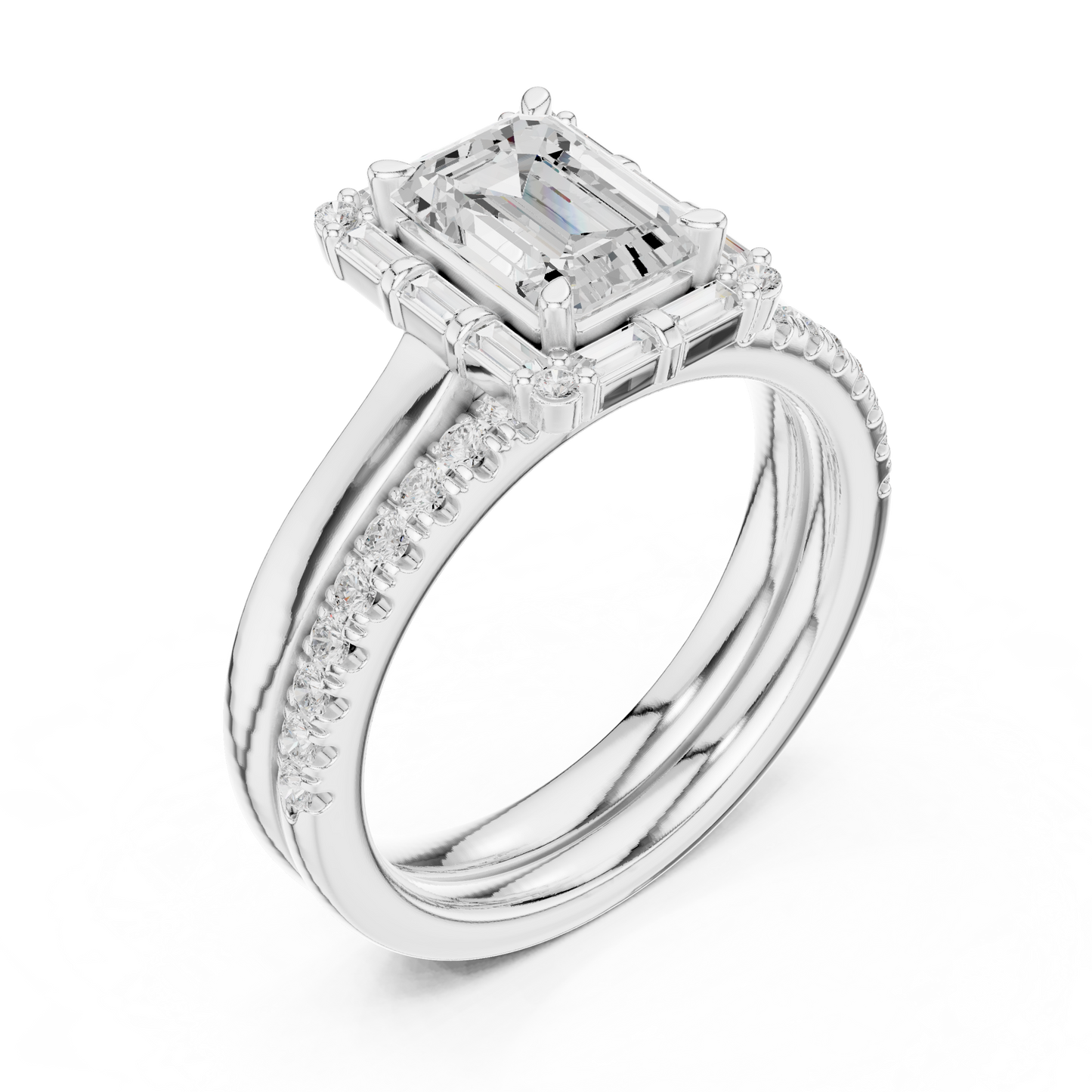 Mixed Shape Lab Grown Diamond Halo Ring
