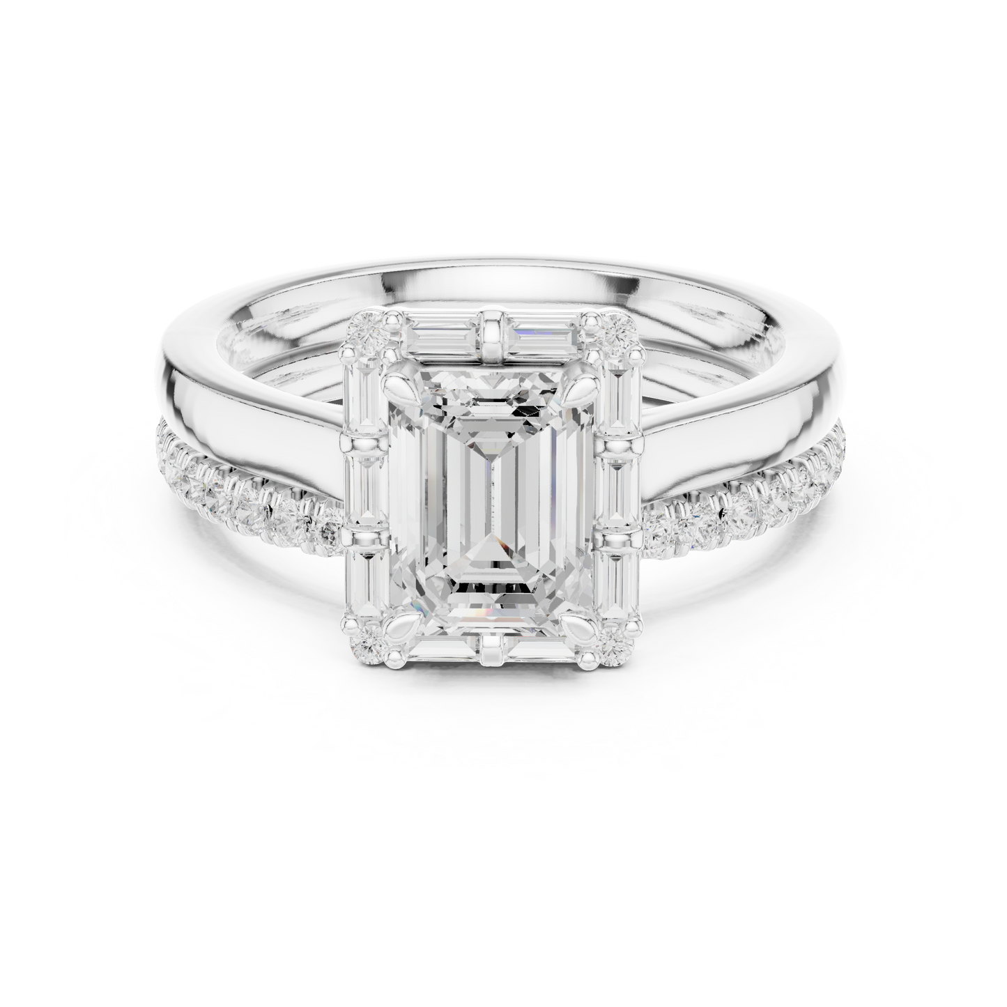 Mixed Shape Lab Grown Diamond Halo Ring