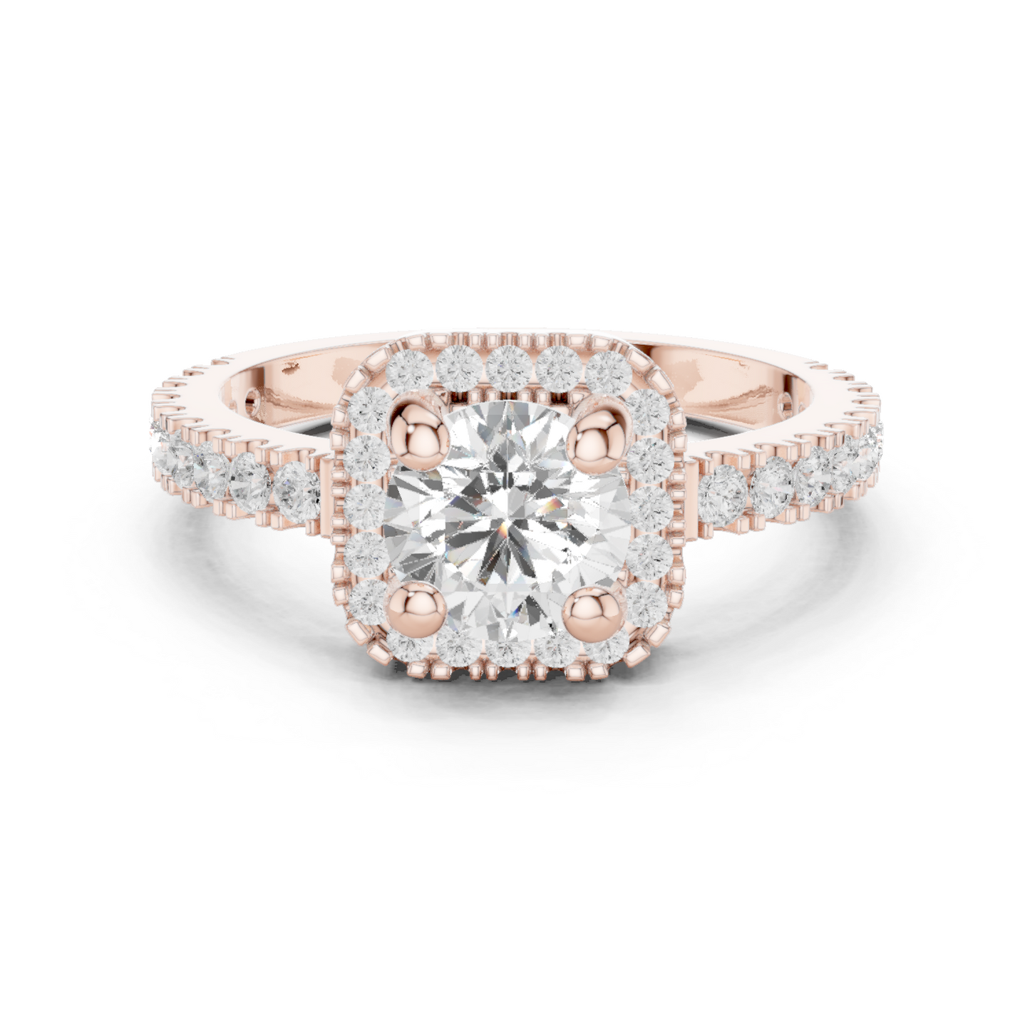 Round Halo Lab Grown Diamond Ring