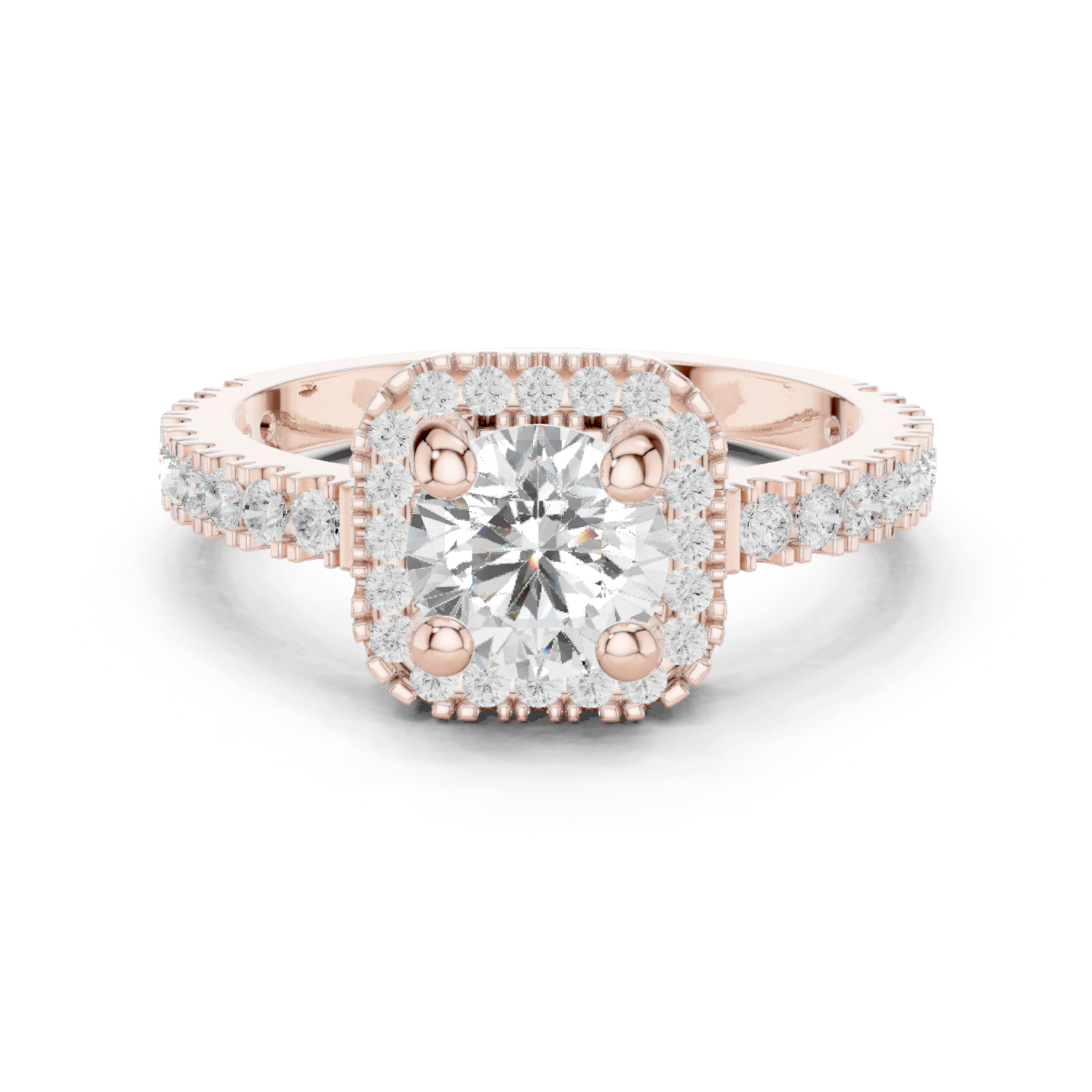 Round Halo Lab Grown Diamond Ring