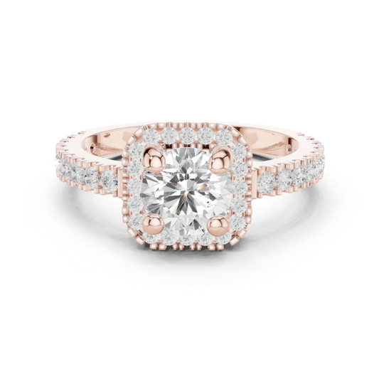 Round Halo Lab Grown Diamond Ring