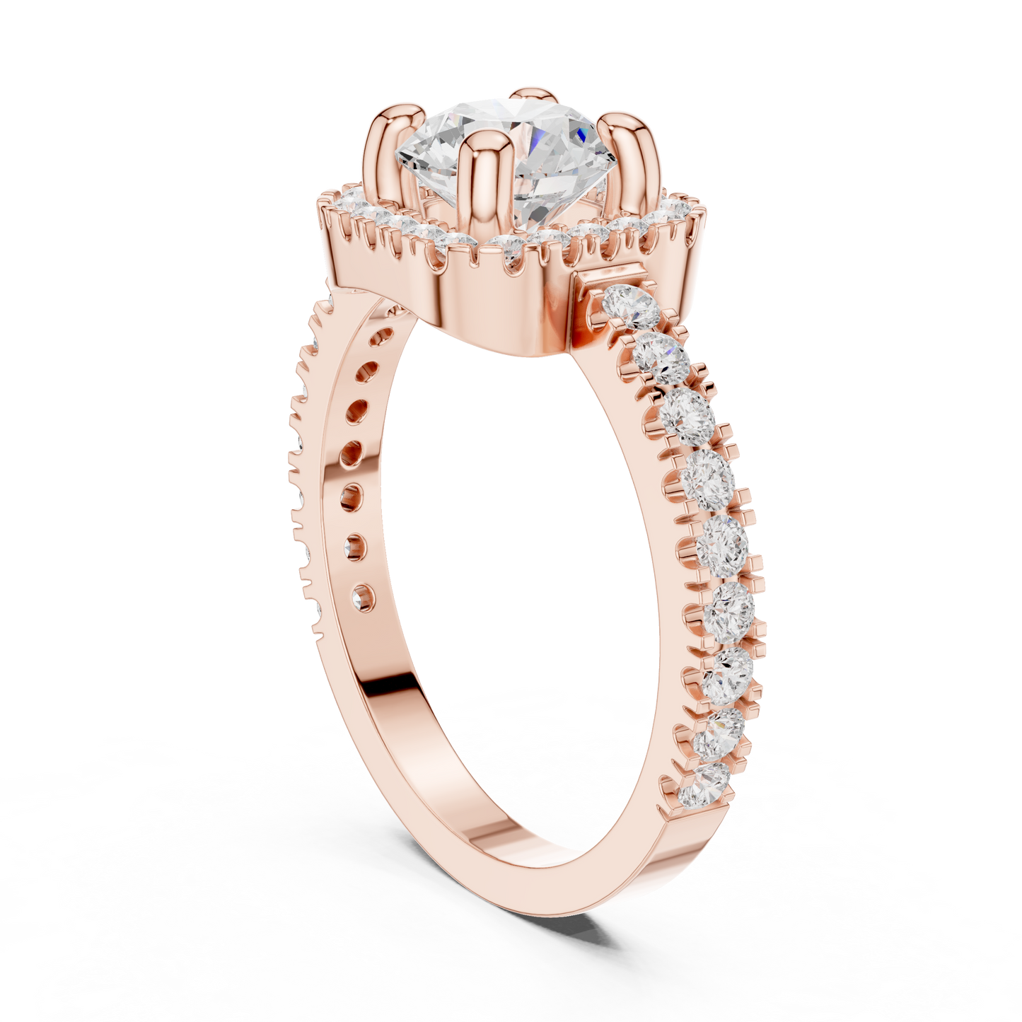 Round Halo Lab Grown Diamond Ring