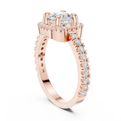 Round Halo Lab Grown Diamond Ring