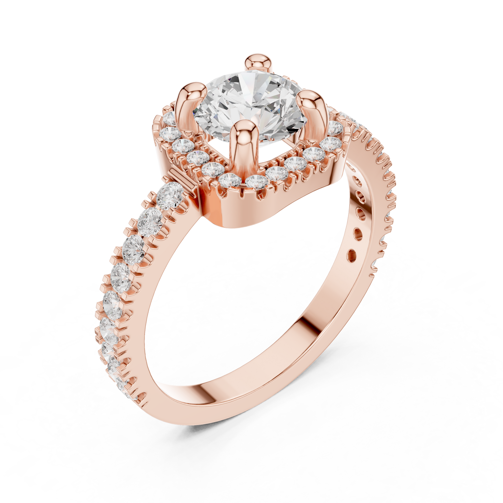 Round Halo Lab Grown Diamond Ring