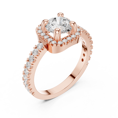 Round Halo Lab Grown Diamond Ring