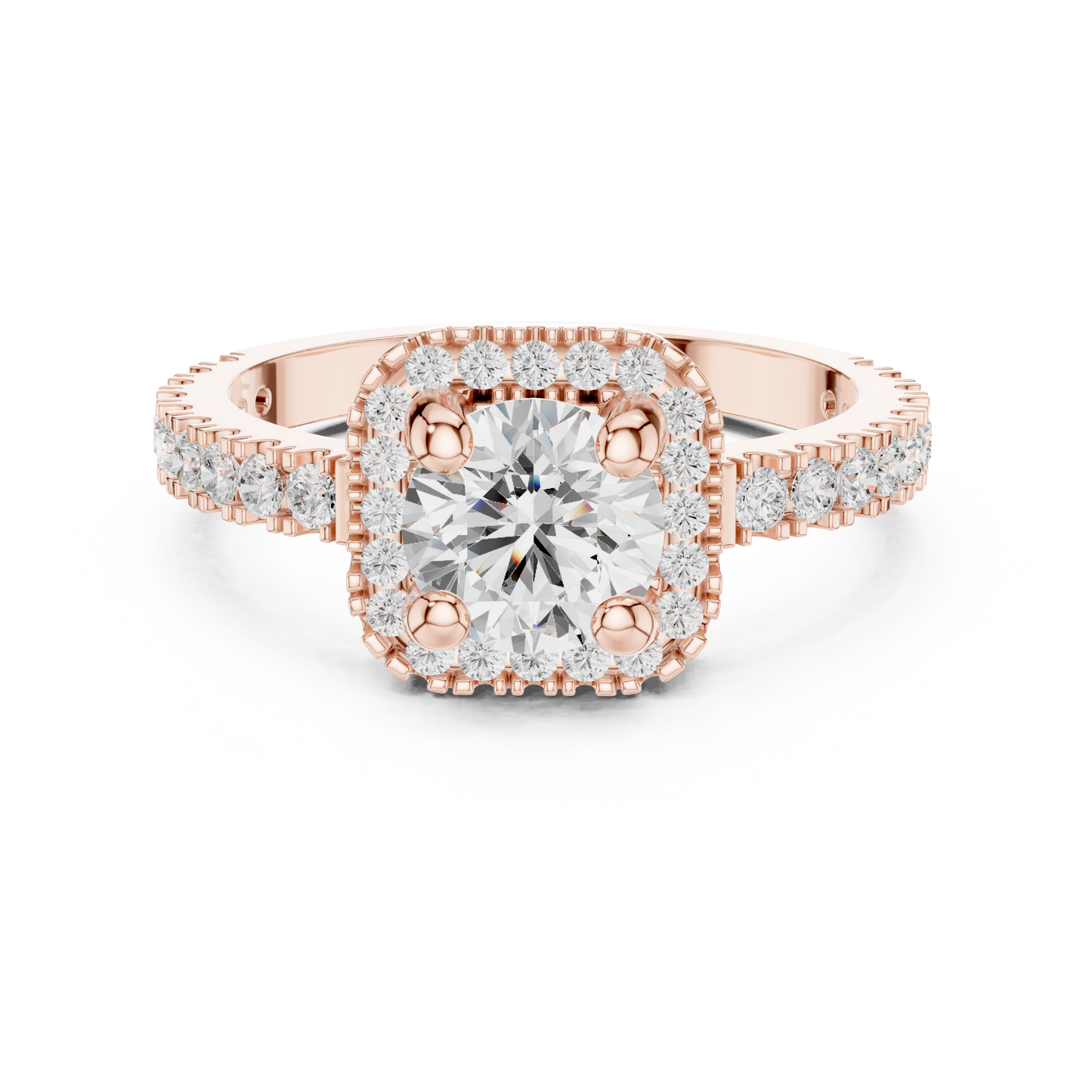 Round Halo Lab Grown Diamond Ring
