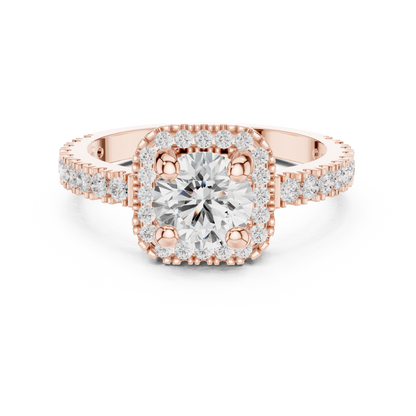 Round Halo Lab Grown Diamond Ring