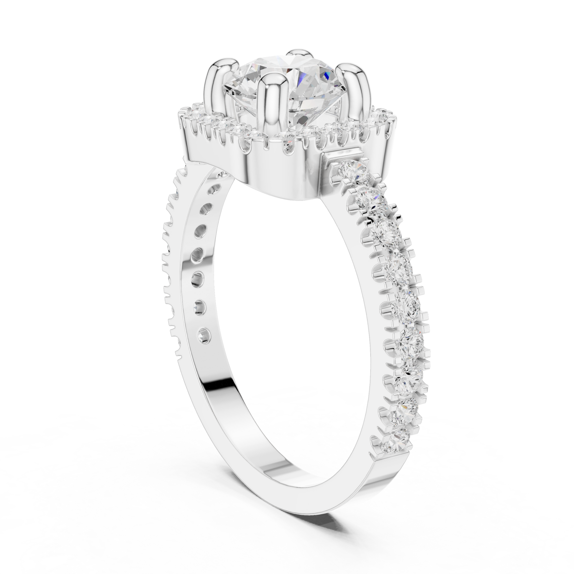 Round Halo Lab Grown Diamond Ring