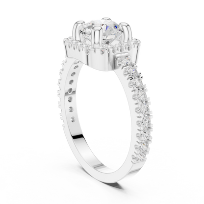 Round Halo Lab Grown Diamond Ring