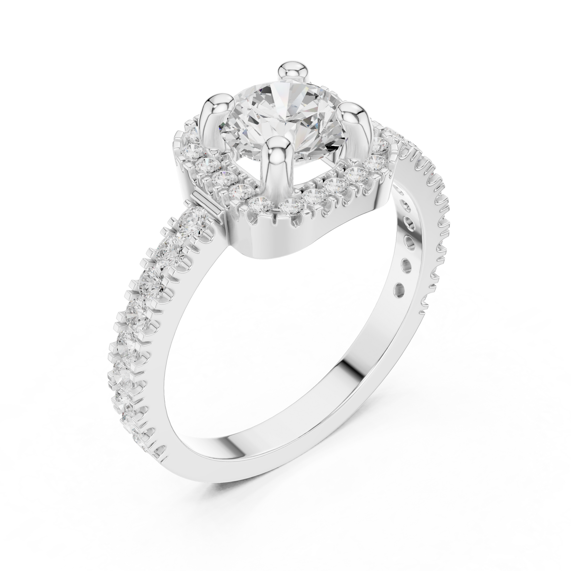 Round Halo Lab Grown Diamond Ring