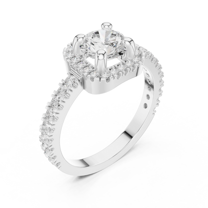 Round Halo Lab Grown Diamond Ring