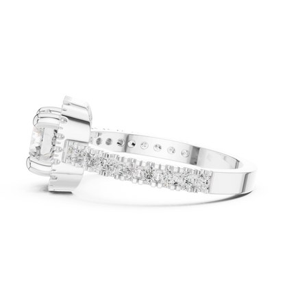 Round Halo Lab Grown Diamond Ring