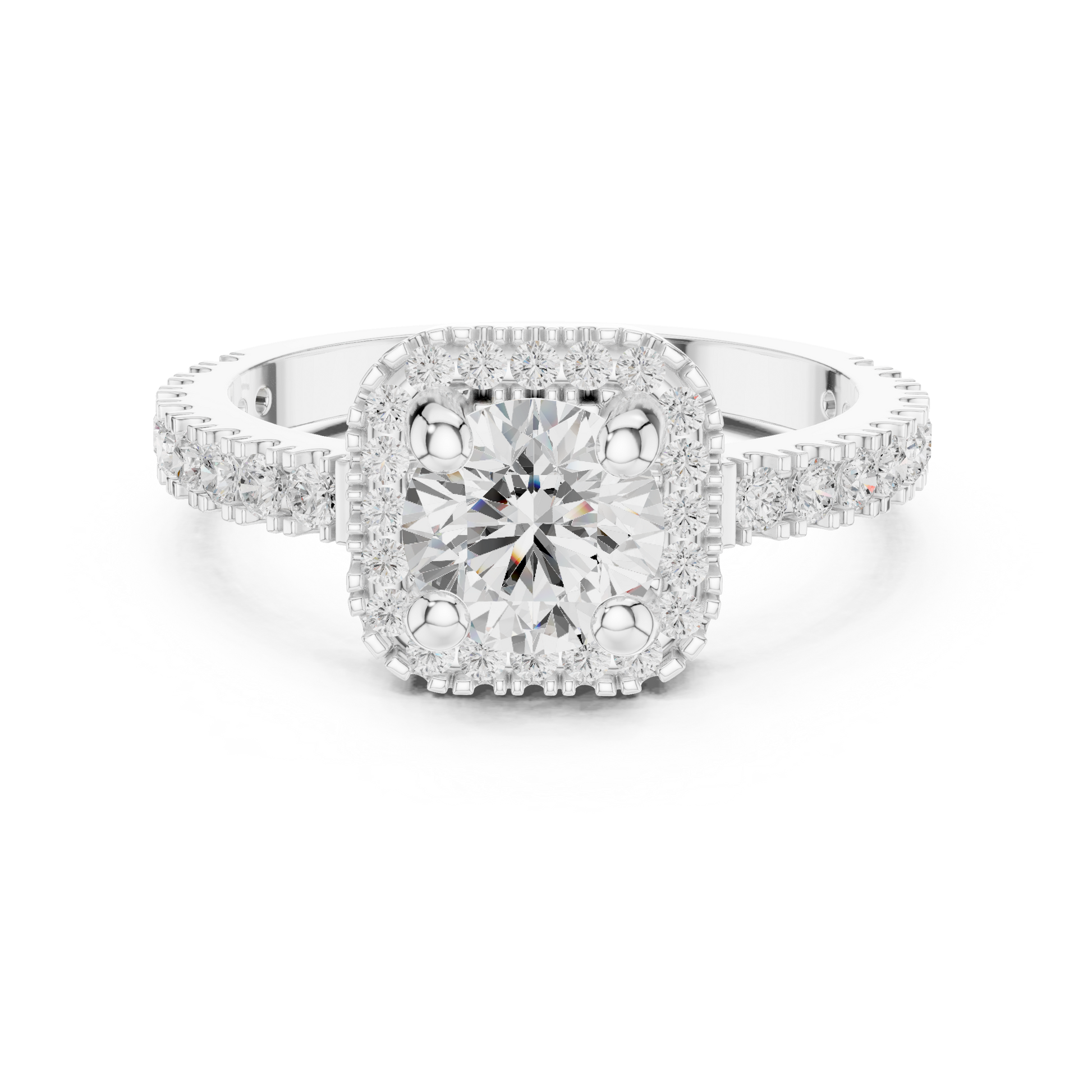 Round Halo Lab Grown Diamond Ring