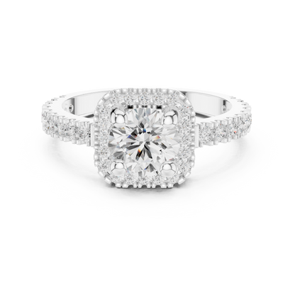 Round Halo Lab Grown Diamond Ring