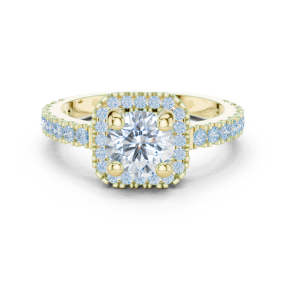 Round Halo Lab Grown Diamond Ring