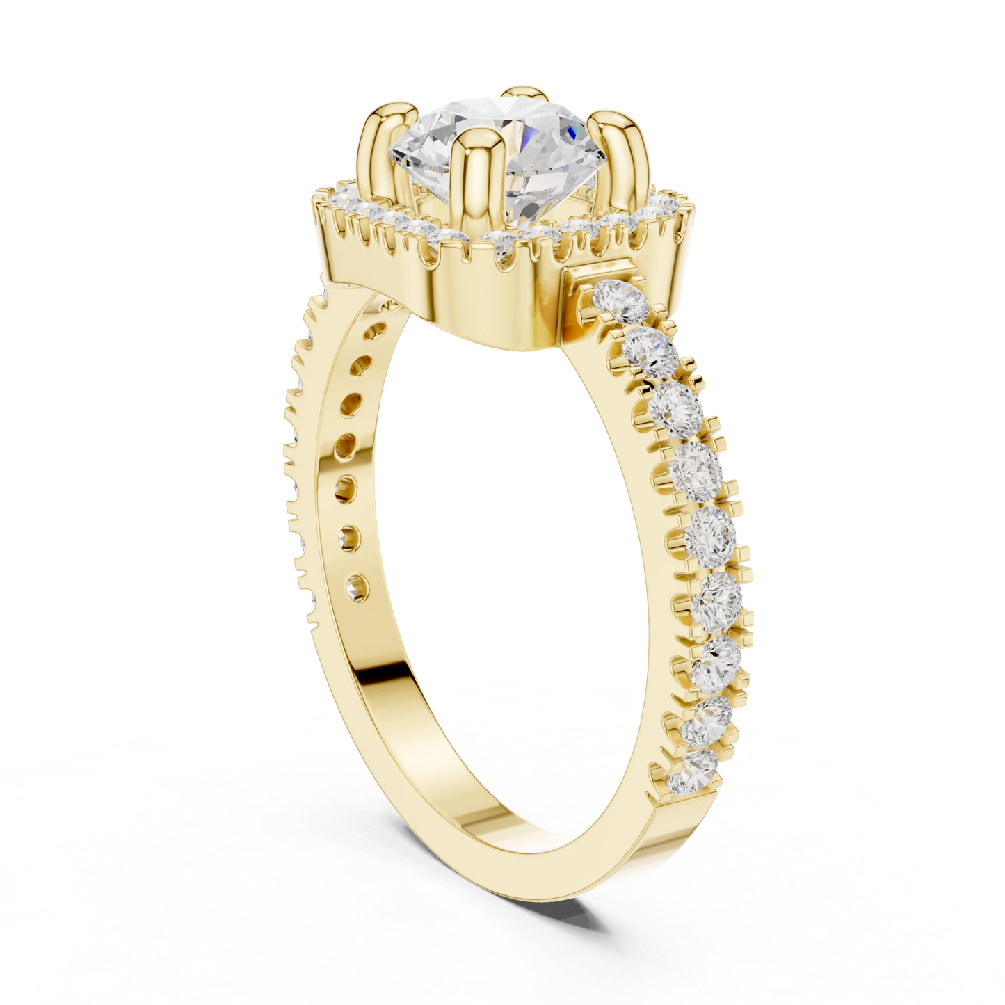 Round Halo Lab Grown Diamond Ring