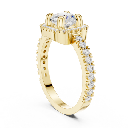 Round Halo Lab Grown Diamond Ring