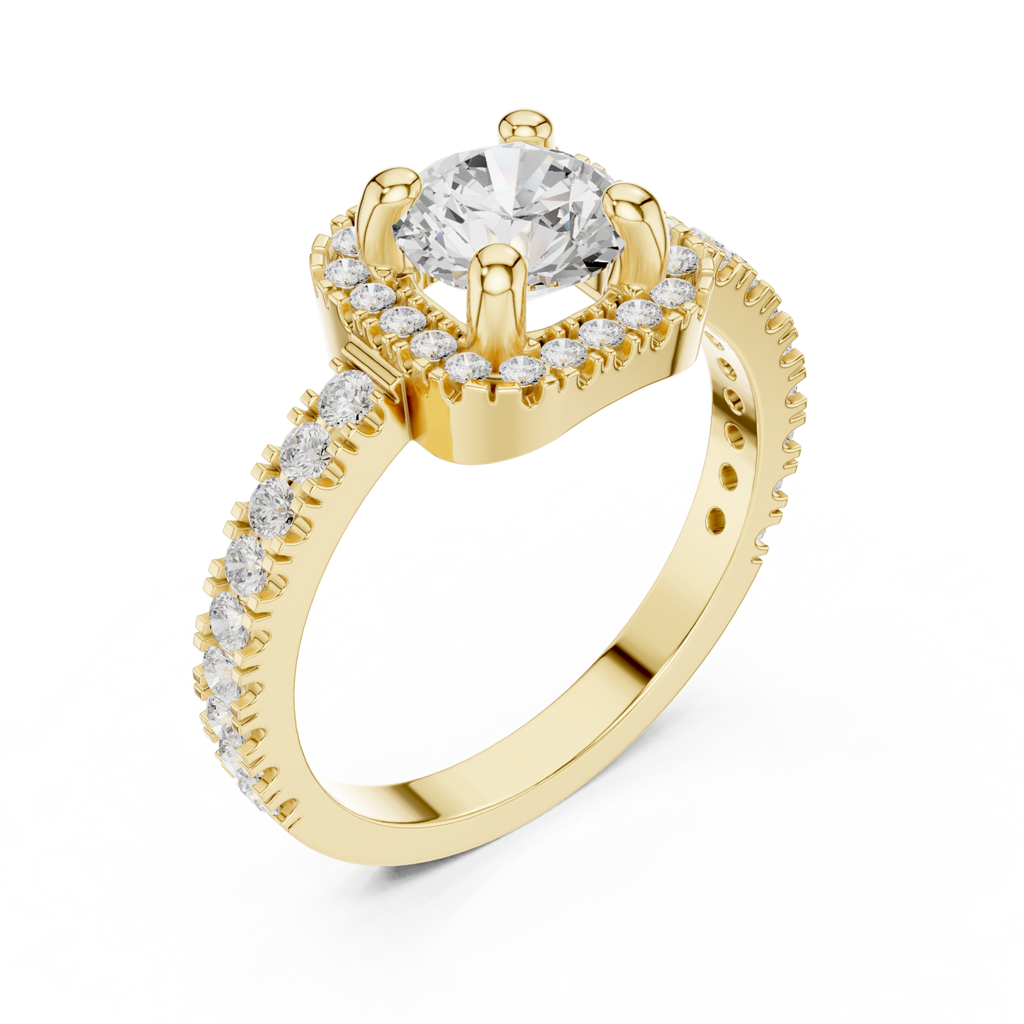 Round Halo Lab Grown Diamond Ring