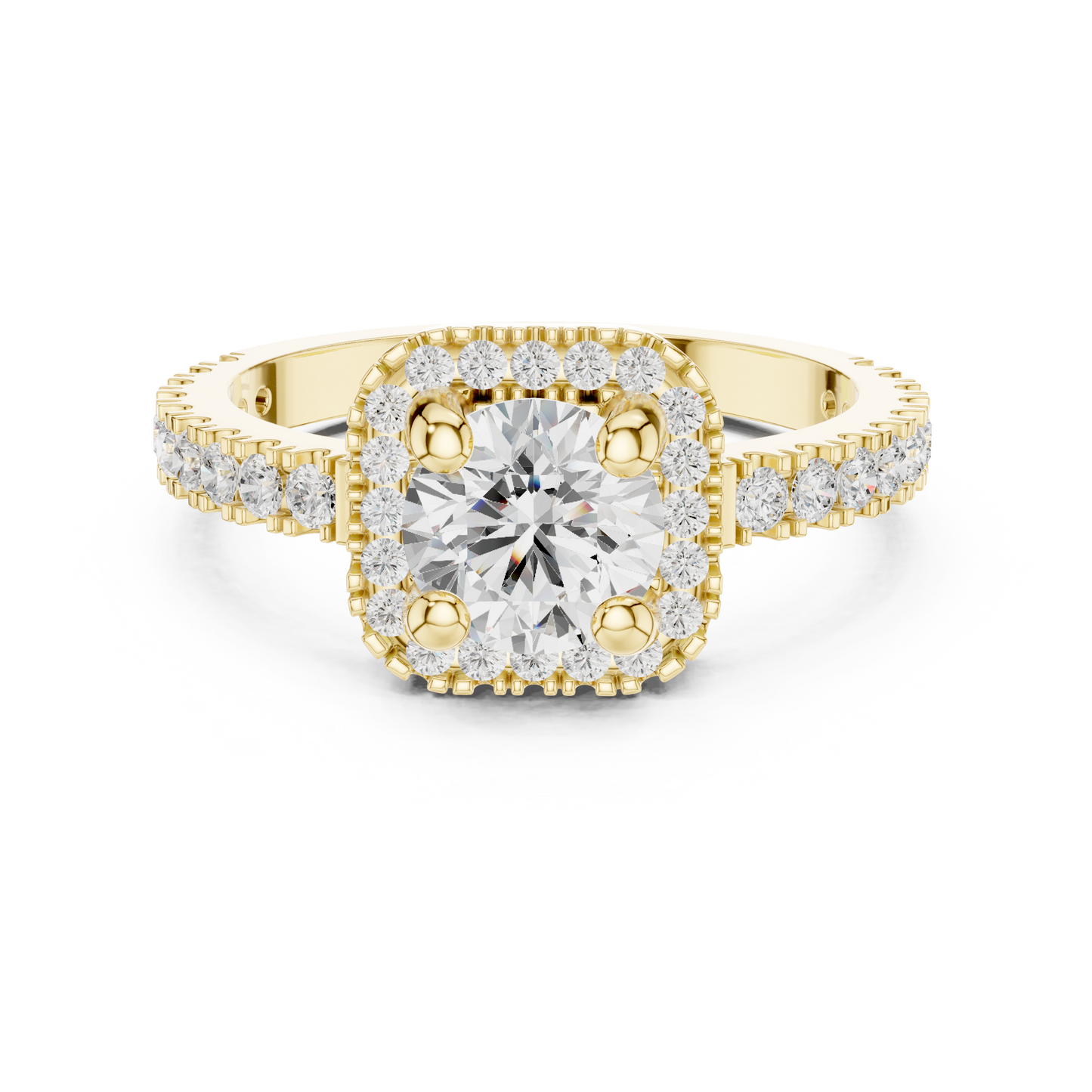 Round Halo Lab Grown Diamond Ring