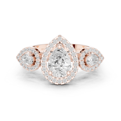 Mixed Shape Lab Grown Diamond Halo Ring