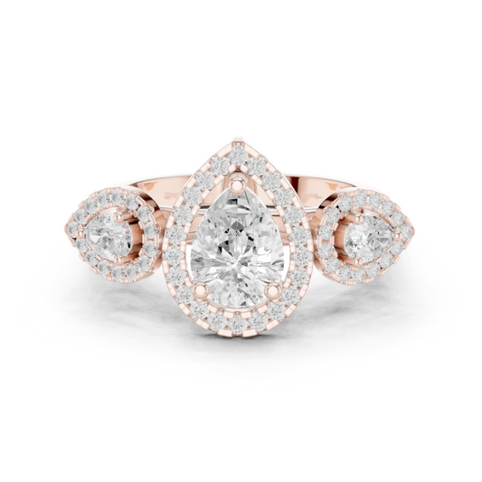 Mixed Shape Lab Grown Diamond Halo Ring
