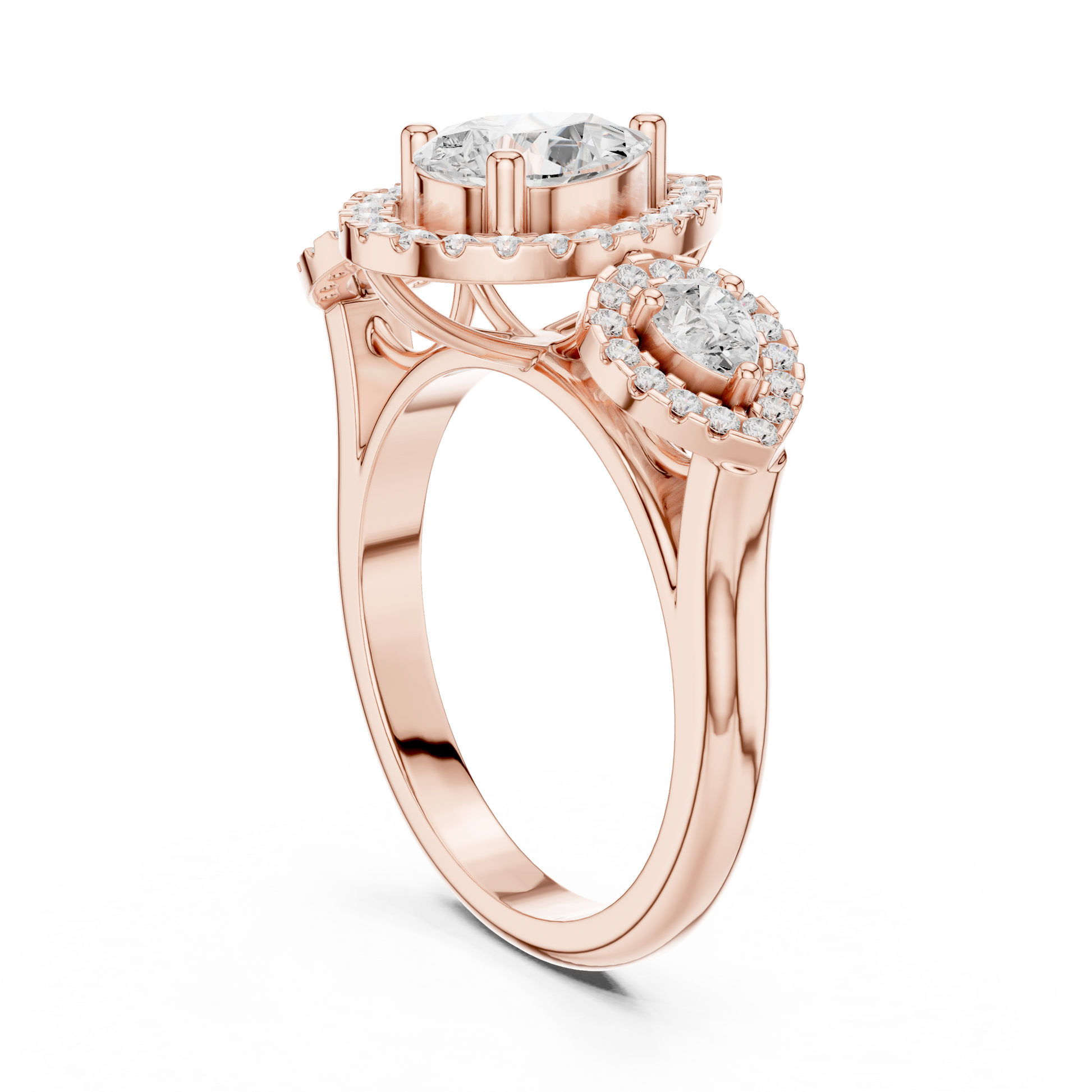Mixed Shape Lab Grown Diamond Halo Ring