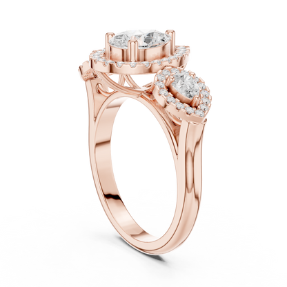 Mixed Shape Lab Grown Diamond Halo Ring