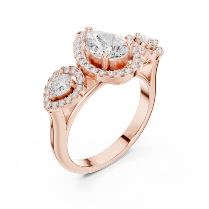 Mixed Shape Lab Grown Diamond Halo Ring