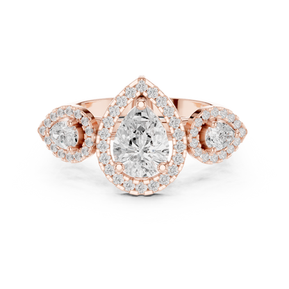 Mixed Shape Lab Grown Diamond Halo Ring