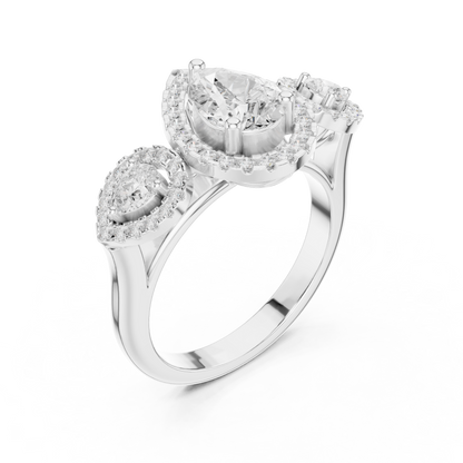 Mixed Shape Lab Grown Diamond Halo Ring