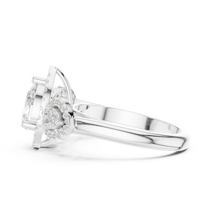 Mixed Shape Lab Grown Diamond Halo Ring