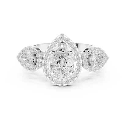 Mixed Shape Lab Grown Diamond Halo Ring