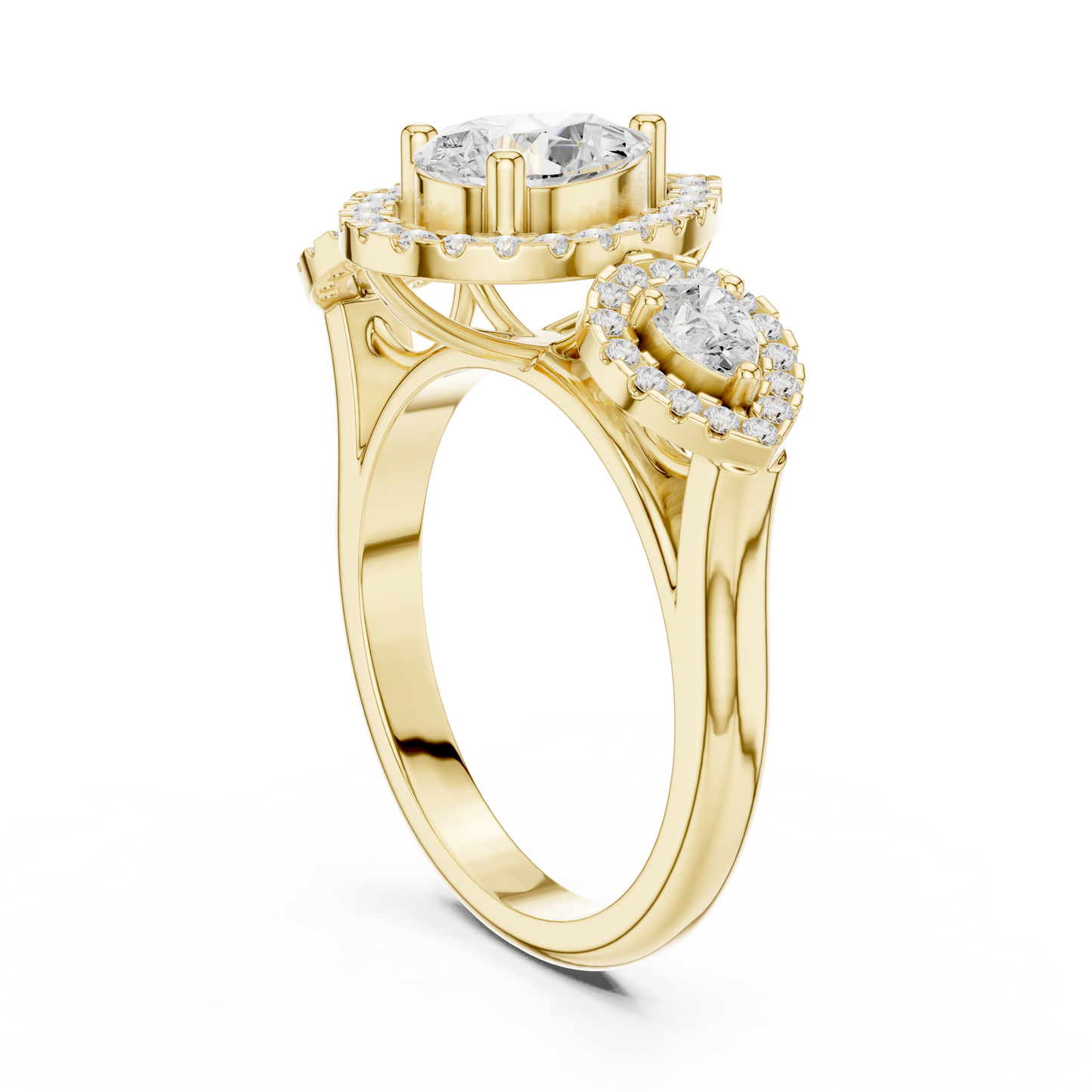 Mixed Shape Lab Grown Diamond Halo Ring