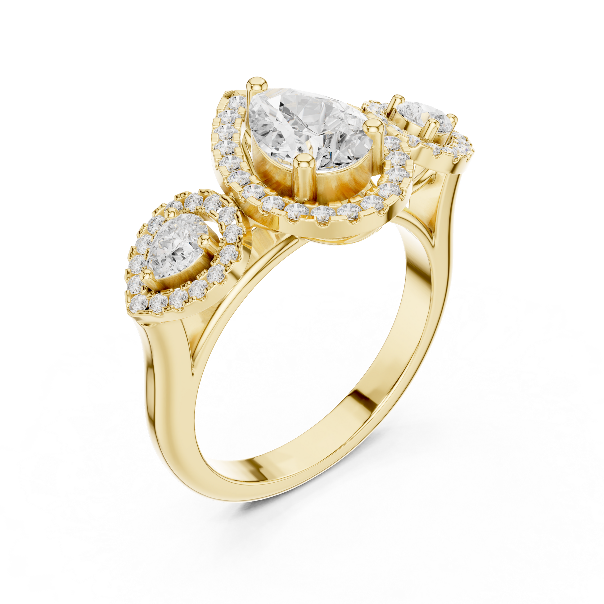 Mixed Shape Lab Grown Diamond Halo Ring