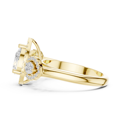 Mixed Shape Lab Grown Diamond Halo Ring
