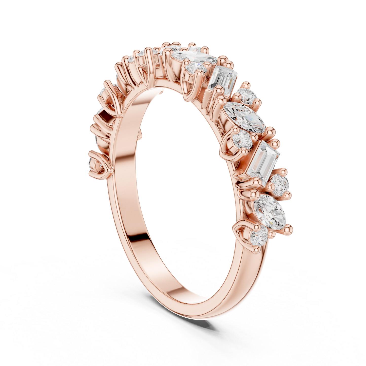 Mixed Shape Lab Grown Diamond Side Stone Ring