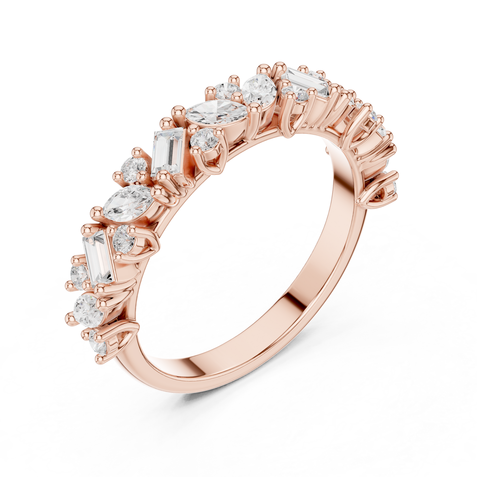 Mixed Shape Lab Grown Diamond Side Stone Ring