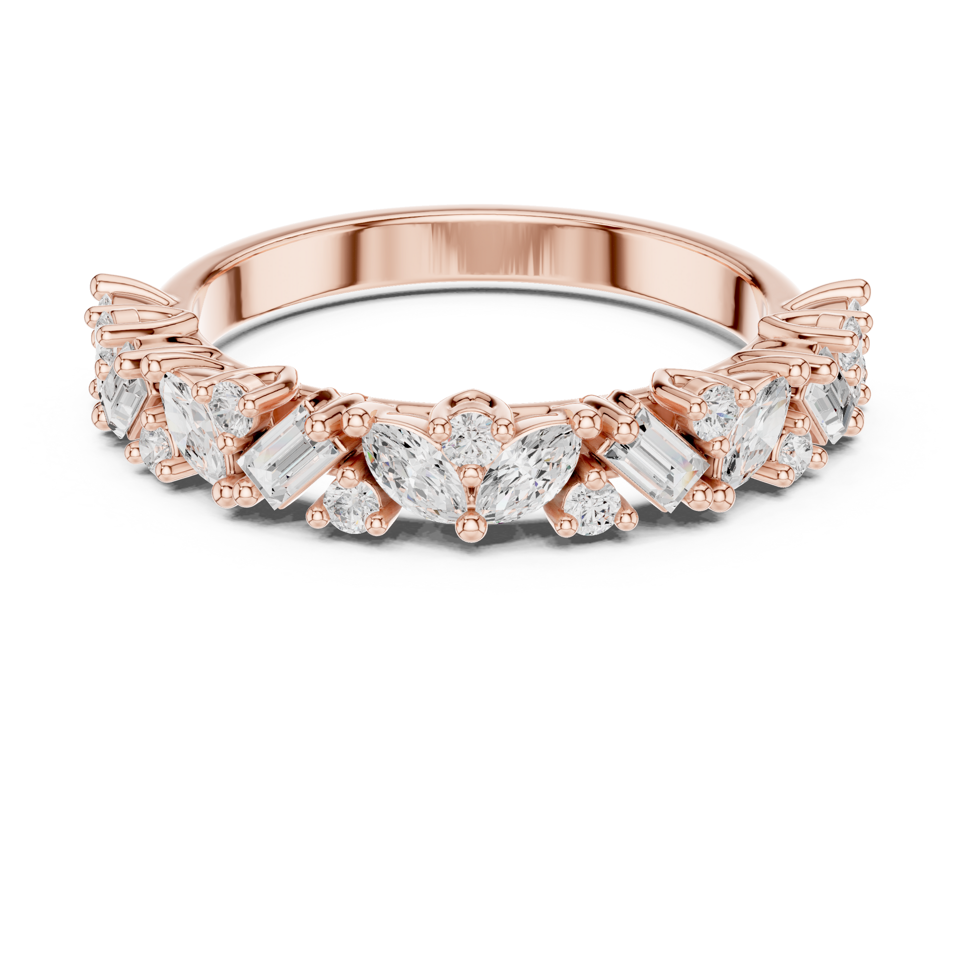 Mixed Shape Lab Grown Diamond Side Stone Ring