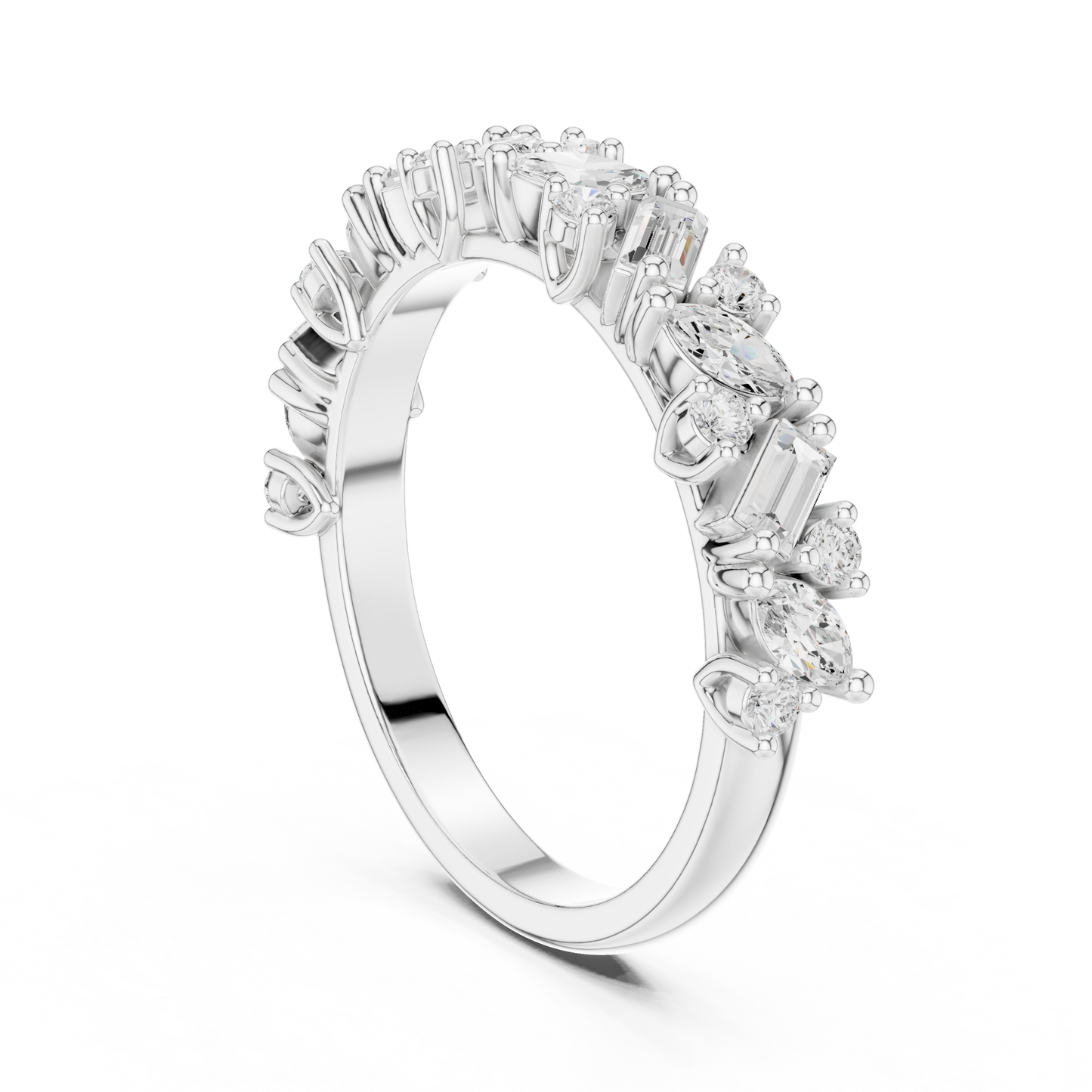 Mixed Shape Lab Grown Diamond Side Stone Ring