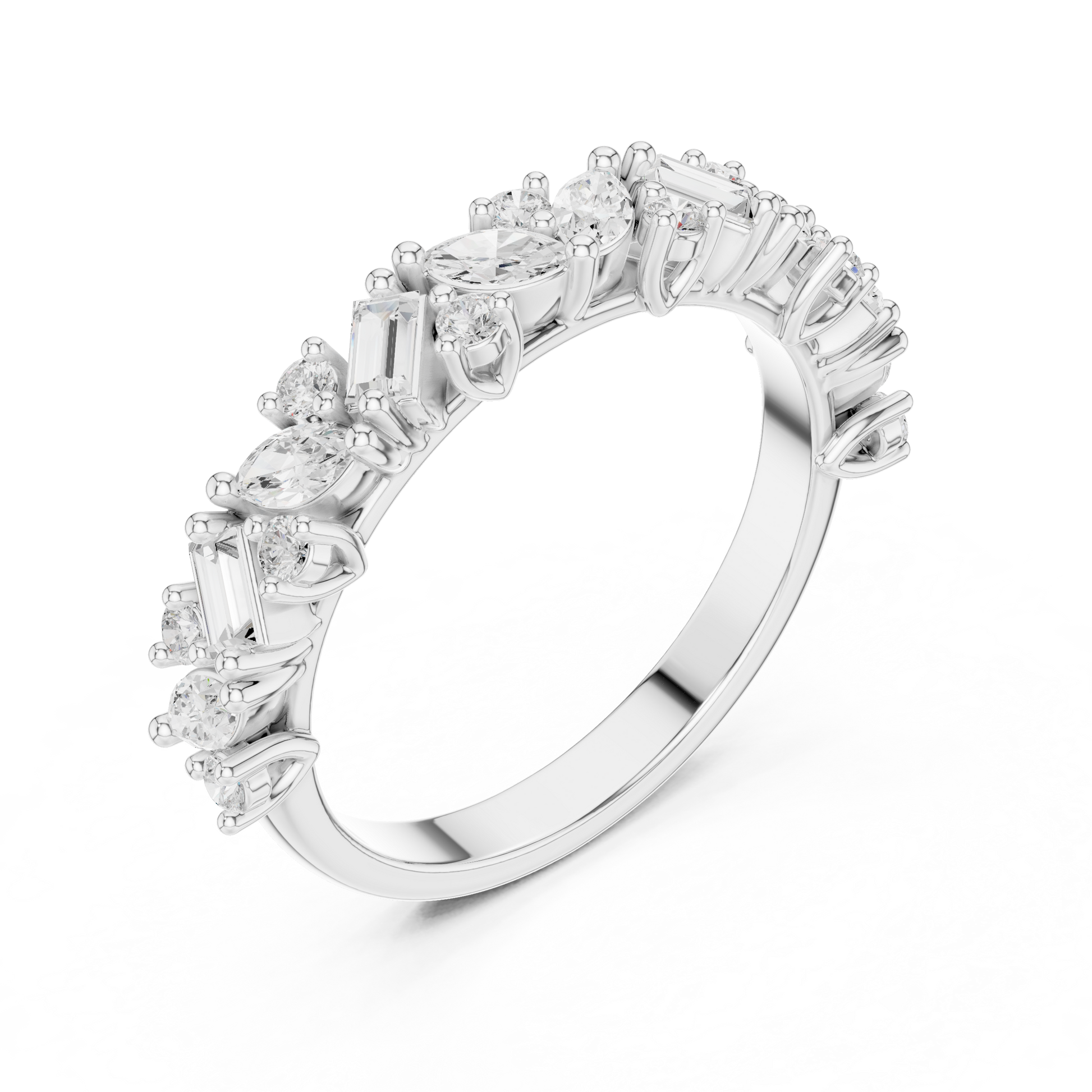 Mixed Shape Lab Grown Diamond Side Stone Ring